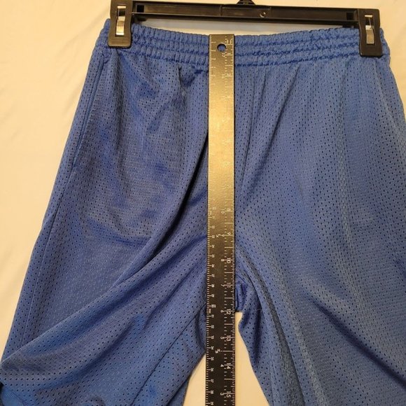 Vintage Starter Blue Mesh Running Sweat Shorts With Pockets Size L 10-12 - Picture 8 of 14